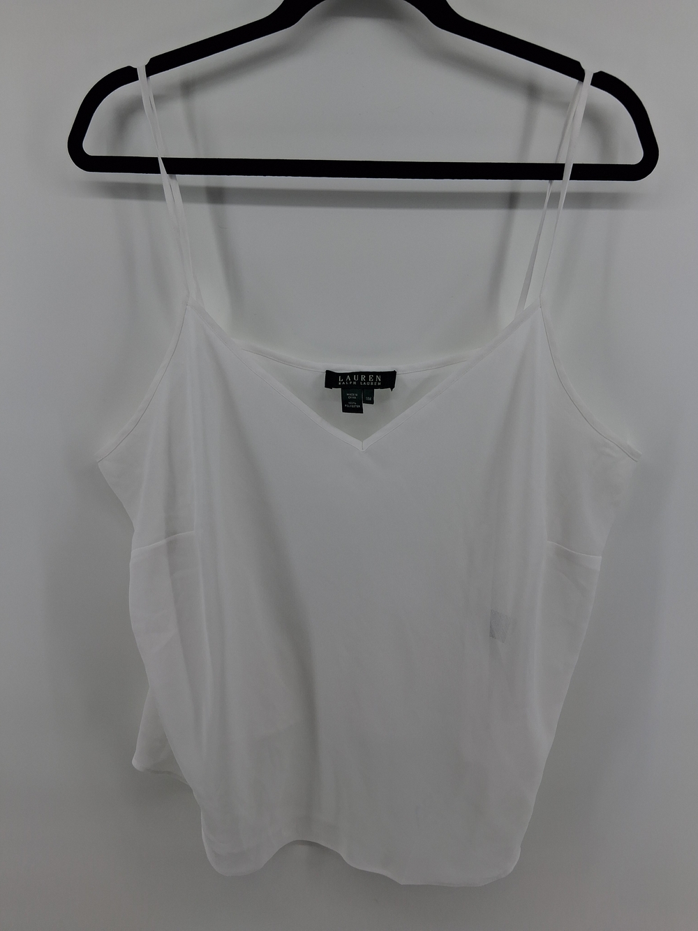 Ralph Lauren White V-Neck Spaghetti Strap Camisole Top